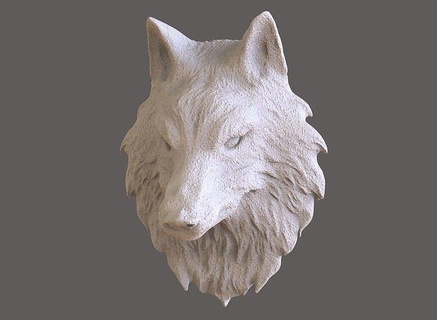 lobo cabeza escultura perro salvaje bestia mamífero animal hombre criatura Lobos estatua Arte esculturas 3d print model - Mito3D