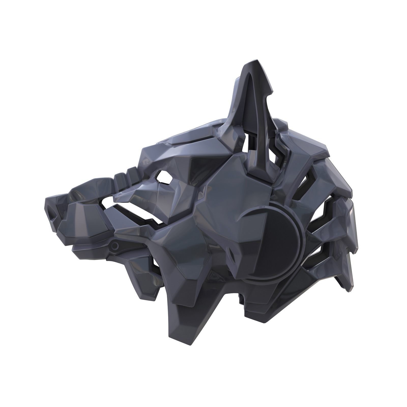 wolf helmet mask animal wild dj casque crest headpiece dog cyber fanstastic fashion future robot 3D print model - Mito3D