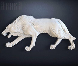 Loup icône sculpture art insigne ordres médailles prix panneaux logos 3d print model - Mito3D