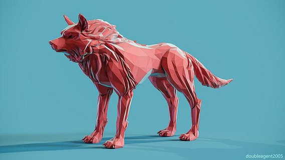 Kurt düşük poli kağıt işi baş Sanat Japon katlama sanatı katlanmış üçgen çokgen karikatür hayvan örgü Öz karakter heykeller 3d print model - Mito3D