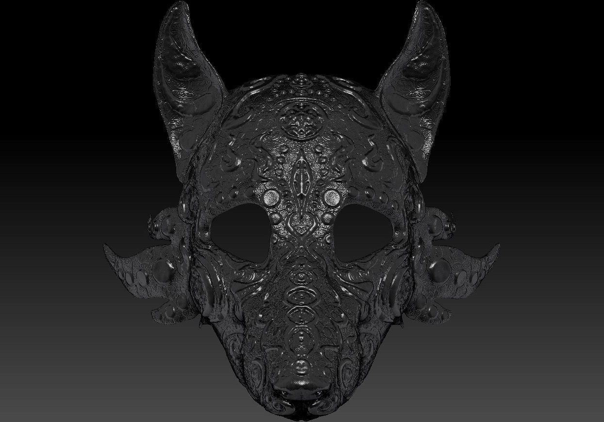 wolf mask 3d model stl files cosplay masquerade halloween head printable diy face art sculptures 3D print model - Mito3D