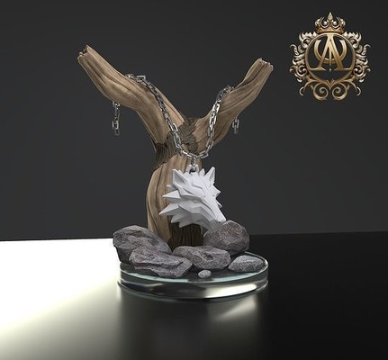 wolf medallion1 hexer witcher3 medaillon wolfmedaillon drucken silber juwel schmuck 3d modell mode 3d print model - Mito3D