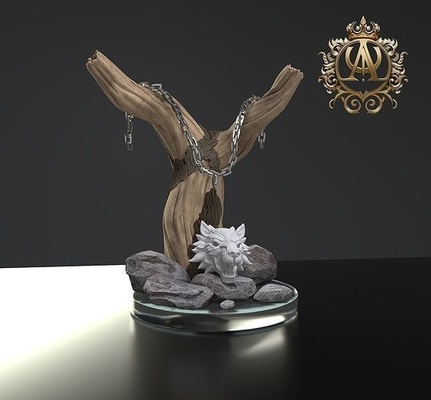 wolf medallion3 hexer witcher3 medaillon wolfmedaillon drucken silber juwel schmuck 3d modell mode 3d print model - Mito3D