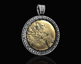 lupo pendente stl stampabile gioielleria ciondoli oro argento platino animale sterlina elegante moda 3d uomini donne mannaro 3d print model - Mito3D