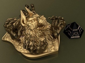 wolf pendant magerit sculpt gold silver print 3dprint zbrush design art sculpture jewel statue printable pendants solid animal werewolf jewelry 3d print model - Mito3D