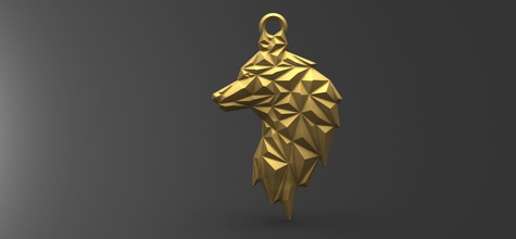 wolf pendant 4 keychain keyring jewelry pendants 3d print model - Mito3D