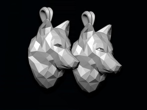 wolf pendant poly jewellery gold stone silver jewel nature head lowpoly male necklace wolfhead jewelry necklaces 3d print model - Mito3D