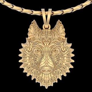 Kurt kolye gümüş altın sterlin yazdırılabilir takı 3d model heykel husky köpek düğün moda Evcil Hayvan zbrush tasarım kurt adam 3d print model - Mito3D