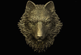 wolf pendant animal relief medallion jewelry jewellery dog art sculptures 3d print model - Mito3D