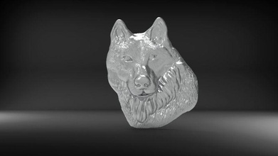 wolf verlierer kunst anhänger bas linderung drucken design dekoration schmuck skulptur tier gold platin download 3d print model - Mito3D