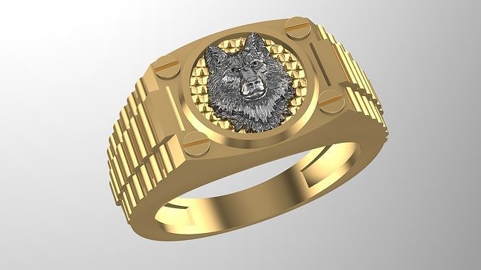 wolf ring 3 ring gold silber design schmuck schimmel ringe druckbar juwel organisch 3D print model - Mito3D