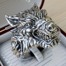 wolf ring wolf ring dog silver gold jewelry print cnc werewolf art rings