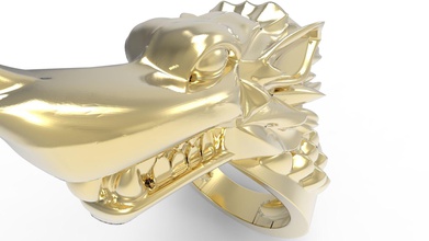 kurt yüzük vahşi tilki volf volk gayl lobo loba kalco matani lupa lupo kurt altın lüks takı gümüş platin adam yüzükler 3d print model - Mito3D