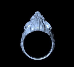 wolf ring platinum jewelry silver printable 3d gold precious rings 3d print model - Mito3D