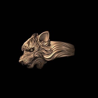 wolf ring sculpture religion jewelry rings religiou object catholicism statue god gothic 3d print model - Mito3D
