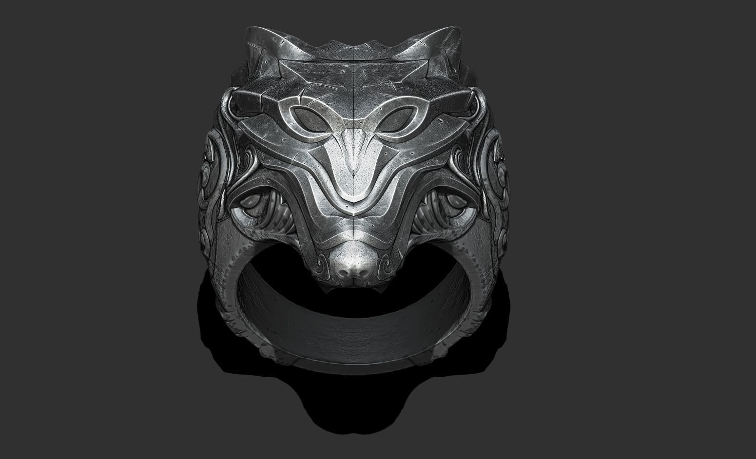 kurt yüzük takı baş adam yaratık canavar jewl jewlery son fantezi Gümüş heykel 3D print model - Mito3D