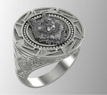 Wolf Ring Schmuck druckbar Silber Mode Gold Ringe Schimmel 3d print model - Mito3D