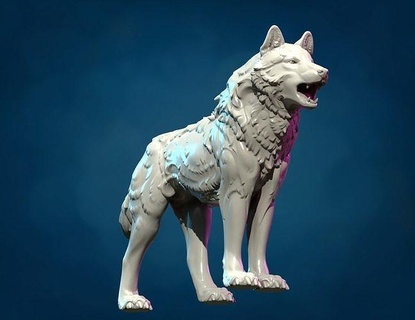 wolf sculpture art beast mammalian fir statue miniature canine carnivora sculptures 3d print model - Mito3D