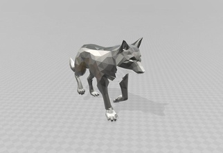 wolf stl polygonal 3d monster glanz realistisch unrealengine4 kunst 3d print model - Mito3D