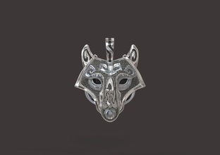 lobo viking la joyería el collar plata anillo de oro moda imprimible caballero los collares 3d print model - Mito3D