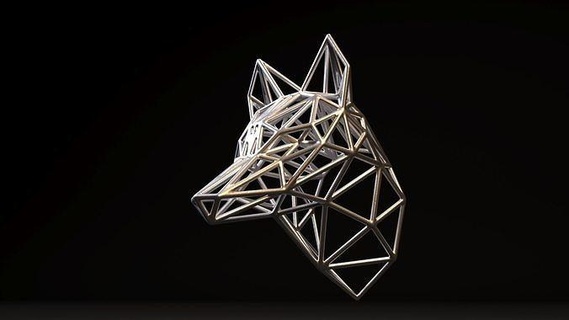wolf wall wolf voronoi onthewall low poly lowpoly africa decoration decor animal savanna statuette figurine figure art gift  3d print model - Mito3D