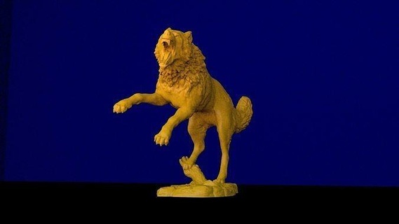 Lobo Guerreiro escultura arte animal coração esculpido esculturas 3d print model - Mito3D