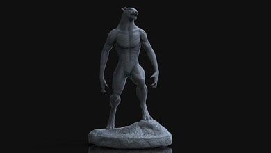 wolfman stl werewolf monster statue collectibles 3d printable printing sla printer pla filament art sculptures 3d print model - Mito3D