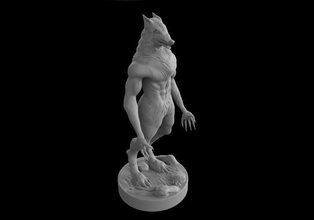 wolfman statue of wolf werewolf monster fantasy toy print creature games toys 3d print model - Mito3D
