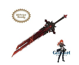 lobos lápida sepulcral espada diluc cosplay genshin impacto disfraz lobo casa antigua 3d modelo moda 3d print model - Mito3D