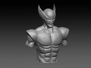 wolverine büst hayret kahraman komik logan pençe mutant canavar şekil vermek sanat karakter heykel süper fantezi 3dprint adam yaratık heykeller 3d print model - Mito3D