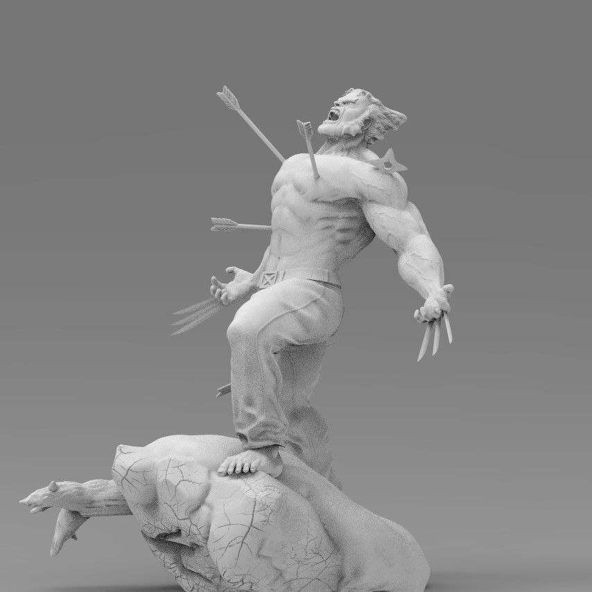 wolverine heykel hayret çizgi roman x men logan oyun şekil weponx palyaçolar kahraman adam savaş silah sanat heykeller 3D print model - Mito3D