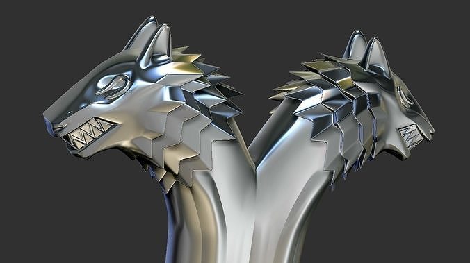 kurtlar simetrik eşya çelik metalik Kurt üstesinden gelmek kurt adam canavar simetri Sanat yaratık hobi kendin yap köpek diş kötü şekil kaldıraç kavrama Cadı 3D print model - Mito3D
