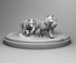 Lobos animal depredador bosque salvaje peligro naturaleza 3dprintmodel 3dprinting impresión Ciencias biología lobo 3d print model - Mito3D