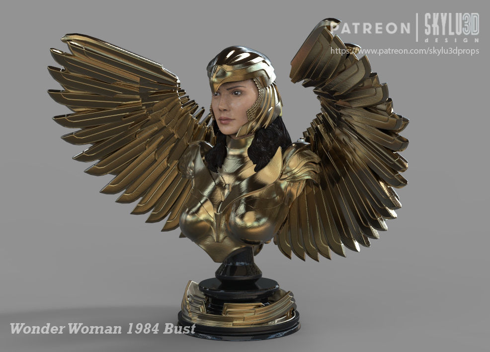 preguntarse mujer 84 4th escala busto monitor 3d impresión listo stl maravilla gal gadot wonderwoman84 wonderwoman1984 estatua accesorios película dc liga justicia batman superhombre flash aquaman superhéroe hombre acero amazónico diana dios juegos juguetes 3D print model - Mito3D