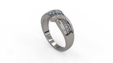 mulher banda anel 208 ouro jóia joalheria prata imprimível diamante moda casamento solitário saphire rubi amar argolas 3d print model - Mito3D