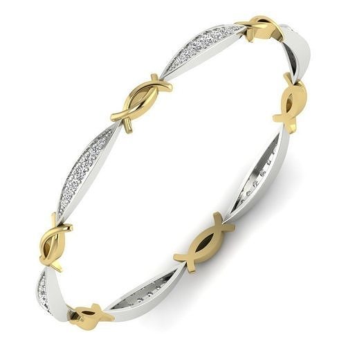 woman bangle bracelet 3dm render gold bangles jewelry platinum wedding gem engagement jewel jewellery printable fashion ring beauty cad solitaire apparel bracelets 3D print model - Mito3D