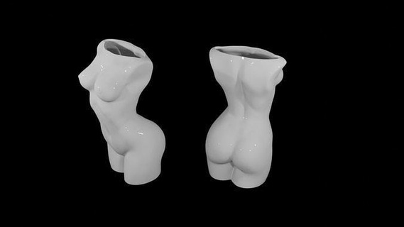 mulher corpo lápis suporte 3d impressão stl Arquivo plantador peculiar bunda tronco nádegas plantar Panela vaso arte esculturas 3d print model - Mito3D