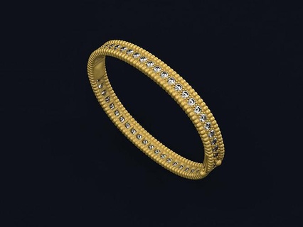 Frau Armband Schmuck Gold Silber druckbar Diamant Platin Juwel brillant Armreif Kugel Armbänder 3d print model - Mito3D