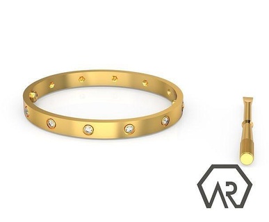 donna braccialetto 3d Stampa modello d29 gioielleria oro diamante gioiello ovale braccialetti stampabile collana orecchini Canada Uniti d'America Francia isarael 3d print model - Mito3D