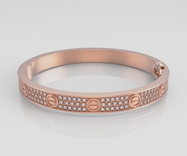 femme bracelet ovale or classique imprimable diamant Etats Unis Canada bijoux 3dmodel 3dprint argent bijou Israël Australie bracelets uni 3d print model - Mito3D