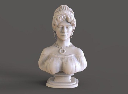 woman bust sculpture human girl female anatomy statue greek medieval art sculptures 3d print model - Mito3D