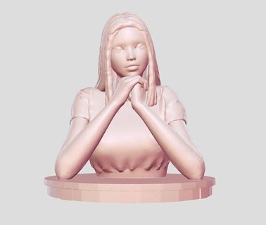 mujer busto niña estatua hembra paño pañería clásico figura cabeza cara torso decoración mármol escultura griego Arte esculturas 3d print model - Mito3D