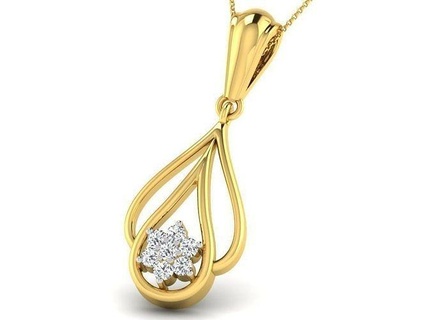 woman diamond pendant necklace jewellery silver gold jewelry sterling white brilliant printable gem jewel pendants brillant heart love 3d print model - Mito3D