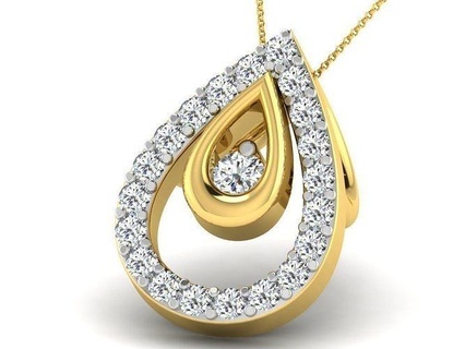 donna diamante pendente gemma nozze Fidanzamento gioiello gioielleria stampabile argento oro sterlina bianca brillante platino lusso prezioso collana ciondoli 3d print model - Mito3D