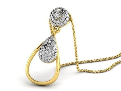 Frau Diamant Anhänger Juwel Hochzeit Engagement Schmuck druckbar Silber Gold Sterling Weiß brillant Platin Luxus wertvoll Halskette Star 3d print model - Mito3D