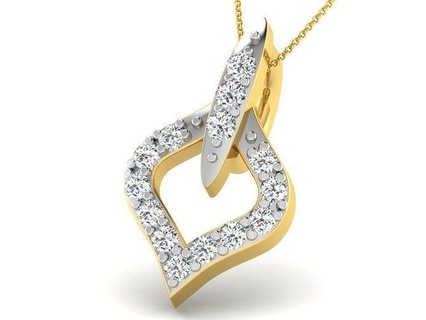donna diamante pendente gemma nozze Fidanzamento gioiello gioielleria stampabile argento oro bianca brillante platino lusso prezioso collana ciondoli sterlina 3d print model - Mito3D
