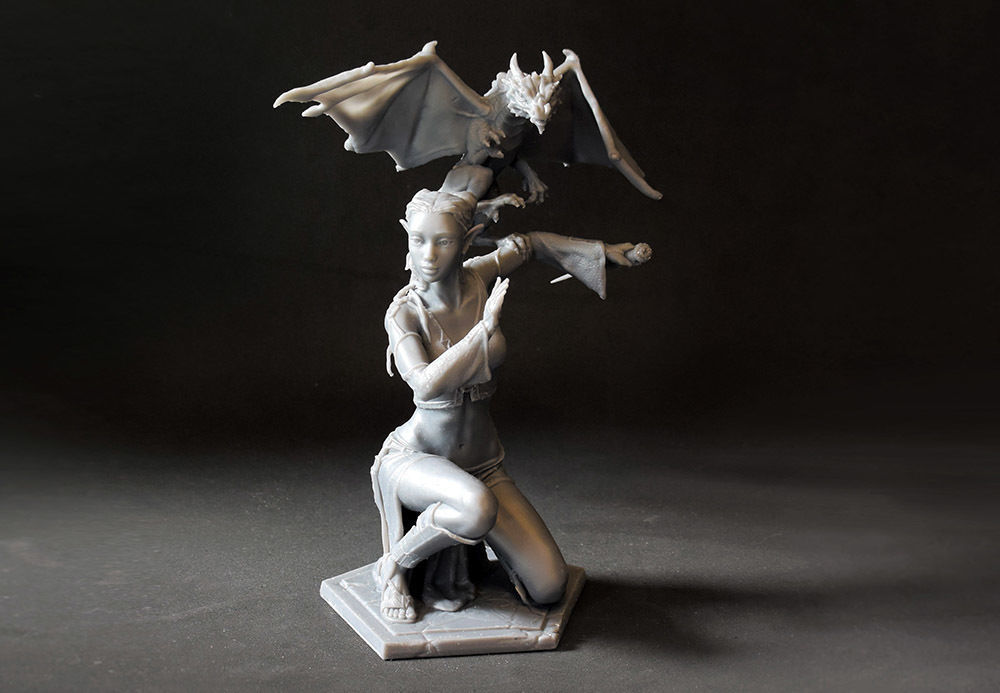 femme dragon targaryen daenerys elfe guerrier fille fantaisie art créatures femelle elfes humanoïde tolkien fée créature sculptures 3D print model - Mito3D