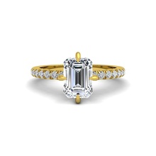 mujer compromiso anillo 3d modelo impresión anillos solitario libra esterlina imprimible diamante platino brillante Boda joya joyería plata blanco oro cromo 3d print model - Mito3D
