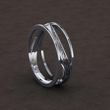 femme engagement bague vagues bijoux mariage imprimable argent platine bijou anneaux sterling mode 3d print model - Mito3D