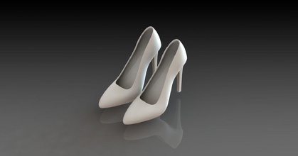 high heels elegant fashion shining design foot footwear contemporary curve luxury woman decor unwraped s7 two edge 6p shoes style 3d print model - Mito3D
